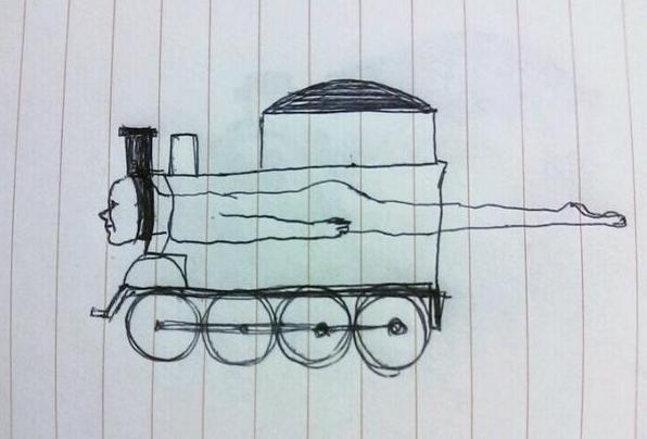 596x404 The True Form Of Thomas The Tank Engine Boing Boing - Thomas The Tank Engine Sketch