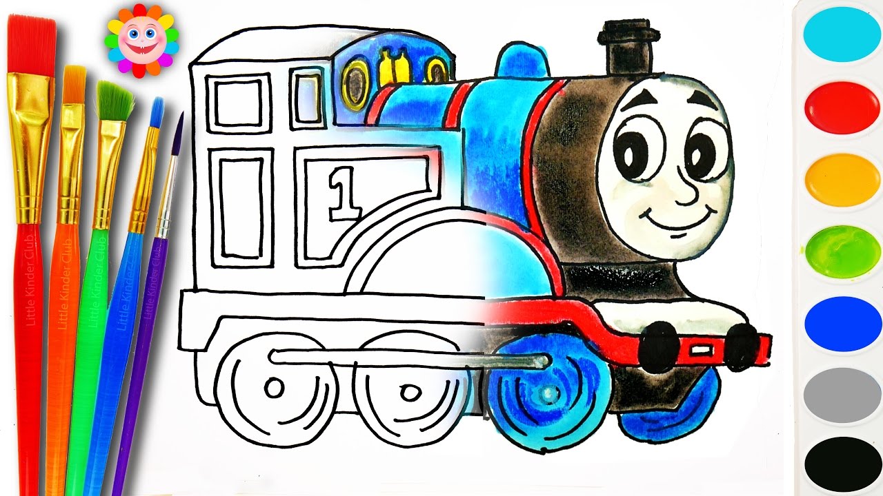 1280x720 Coloring With Thomas And Fiends How To Draw Thomas The Tank Engine - Thomas The Tank Engine Sketch