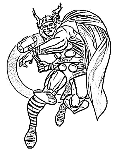 400x524 Thor Cartoon Sketch - Thor Sketch