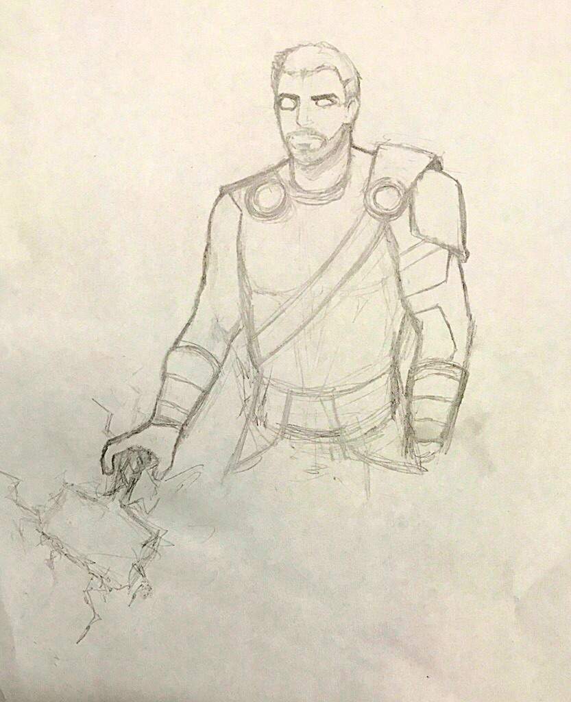 833x1024 Thor Sketch Marvel Amino - Thor Sketch