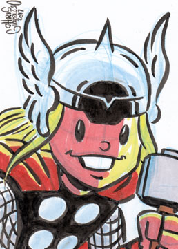 258x360 Chris G Daily Sketch Card - Thor Sketch