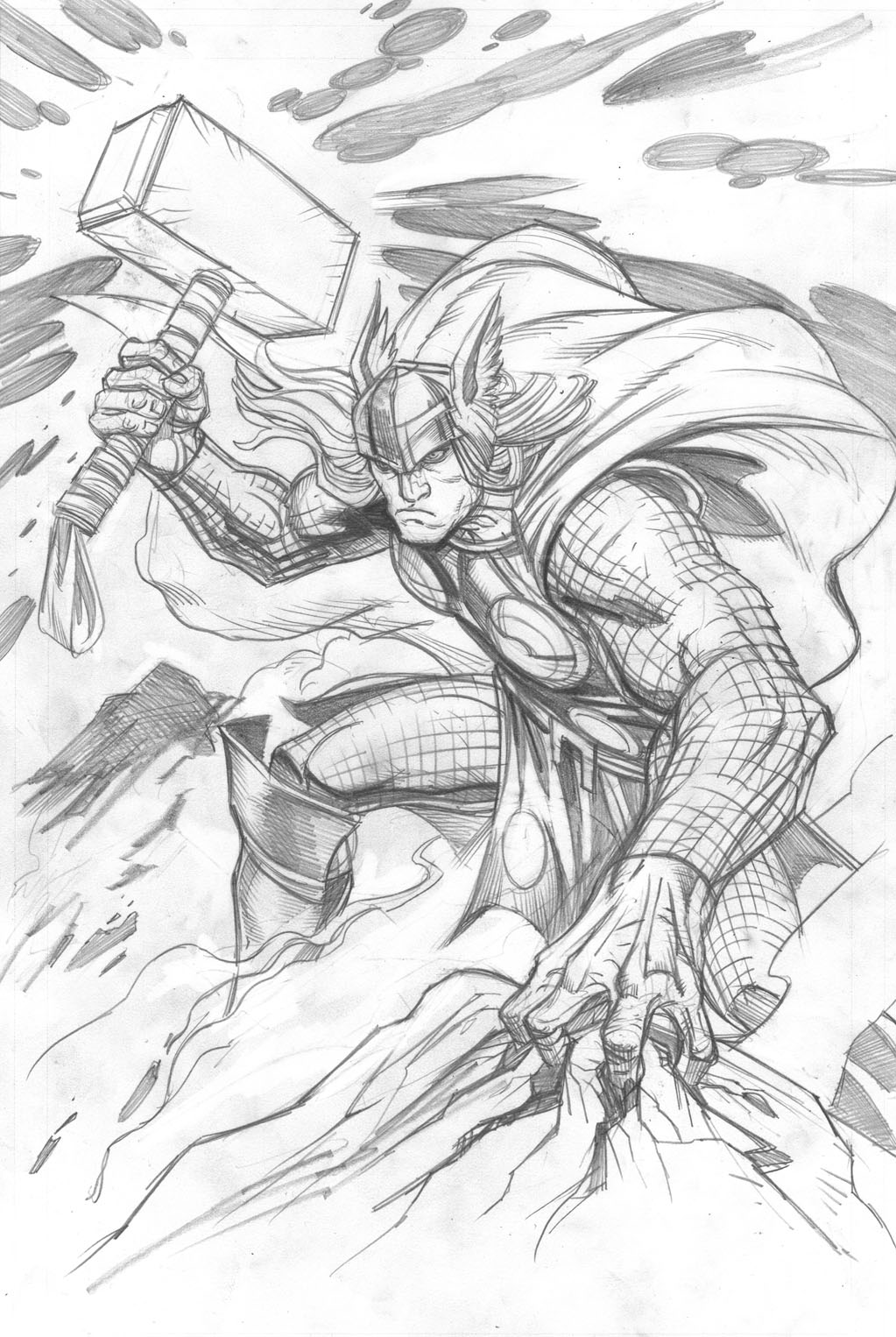 1023x1526 Drawing Amp Painting Stories The Blog Of Artist Steve Ellis Thor - Thor Sketch