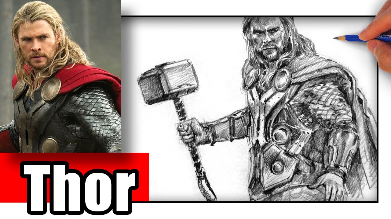 1280x720 How To Draw Thor - Thor Sketch