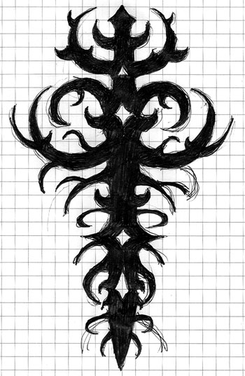 350x537 From The Sketchbook Tribal Thorn Cross - Thorn Sketch