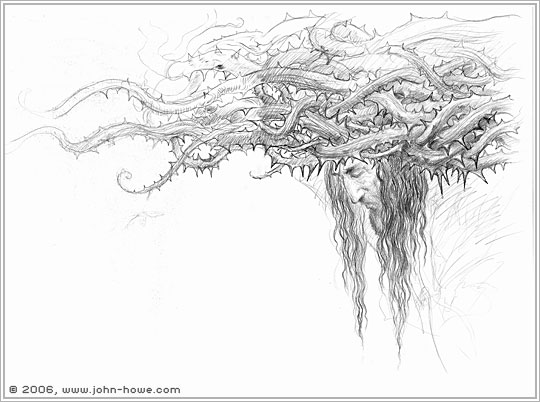 540x402 John Howe Illustrator - Thorn Sketch
