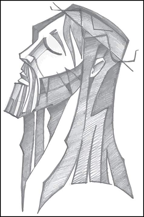 476x717 Pencil Sketch Solemn Lord Jesus Christ Thorn Crown - Thorn Sketch