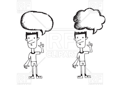 400x283 Man With Speech Bubble - Thought Bubble Sketch