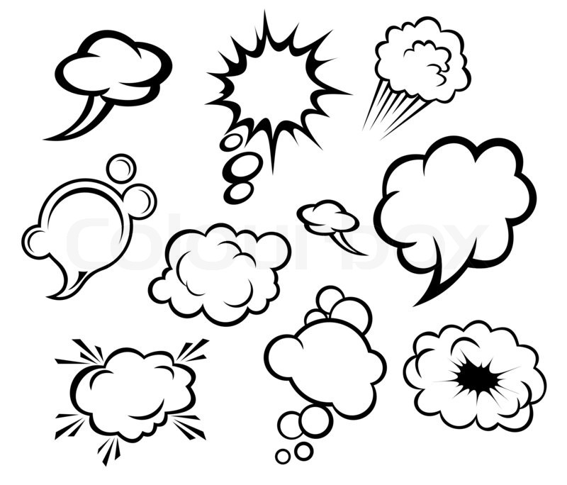 800x684 Speech Bubbles And Clouds Stock Photo Colourbox - Thought Bubble Sketch