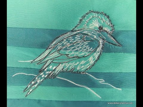 480x360 Thread Sketching In Action No 28 Thread Sketched Bird The - Thread Sketching