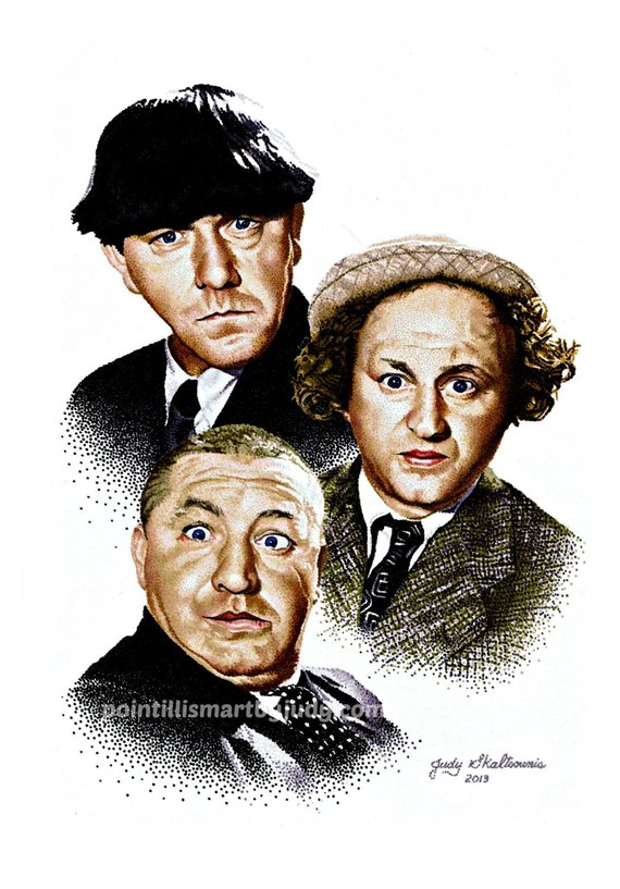 570x817 Three Stooges Art Print Etsy - Three Stooges Sketch