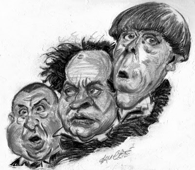 400x349 Caricatures How To Draw The Three Stooges - Three Stooges Sketch
