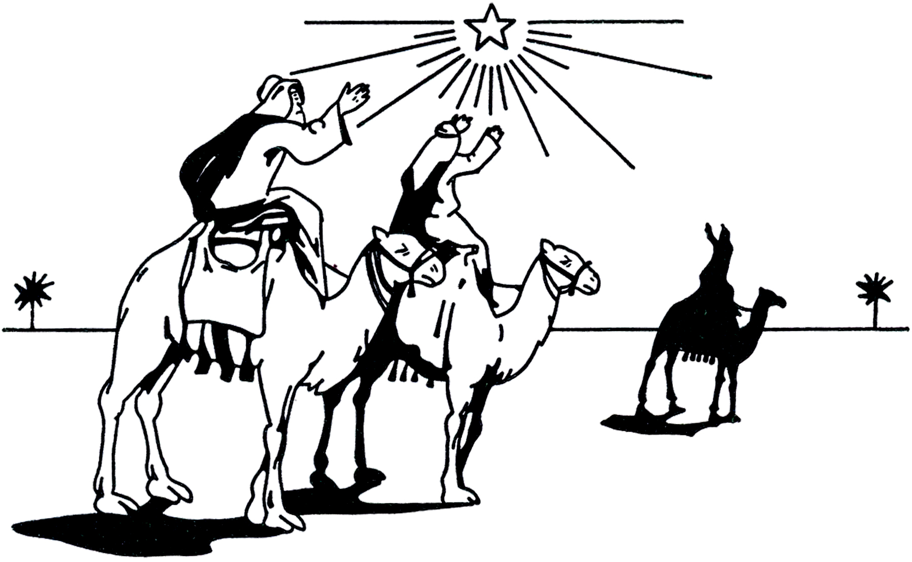 1800x1109 Vintage 3 Wise Men Image - Three Wise Men Sketch