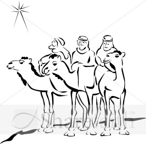 300x297 Woodcut Style Three Wise Men Epiphany Clipart - Three Wise Men Sketch