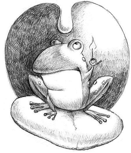 450x524 Frog In My Throat Sketched Out - Throat Sketch