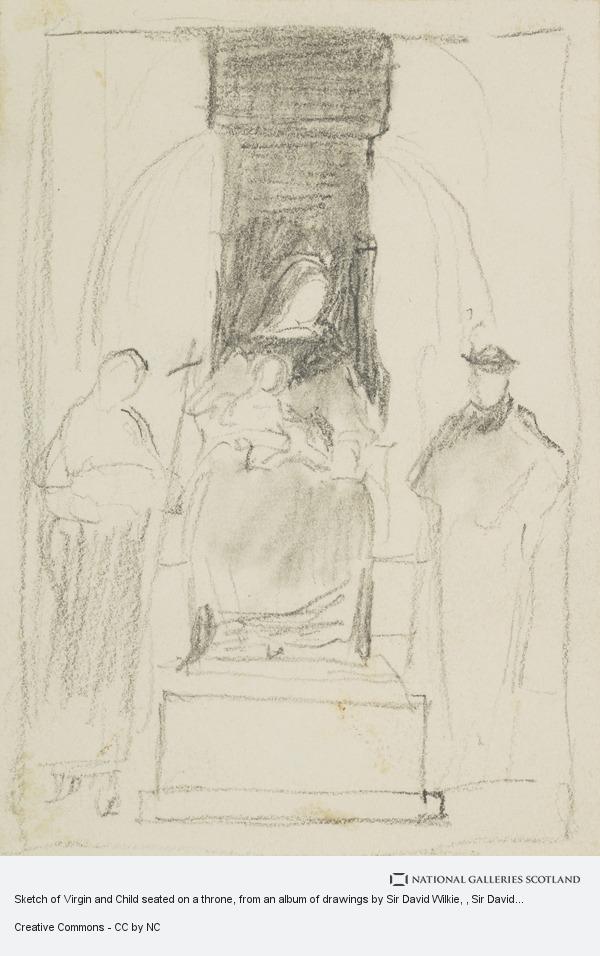 600x956 Sketch Of Virgin And Child Seated On A Throne, From An Album Of - Throne Sketch