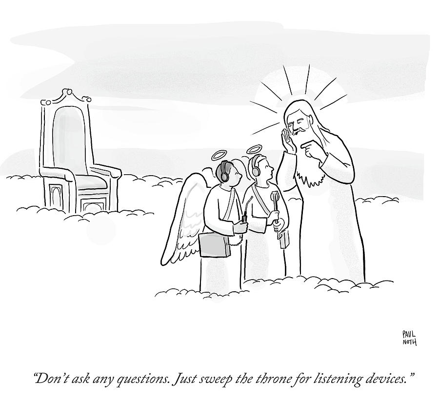 900x826 Sweep The Throne For Listening Devices Drawing By Paul Noth - Throne Sketch