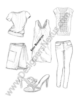 316x409 Fashion Sketches Free Downloads Fashion Design Sketch Samples - Thumbnail Sketch Definition