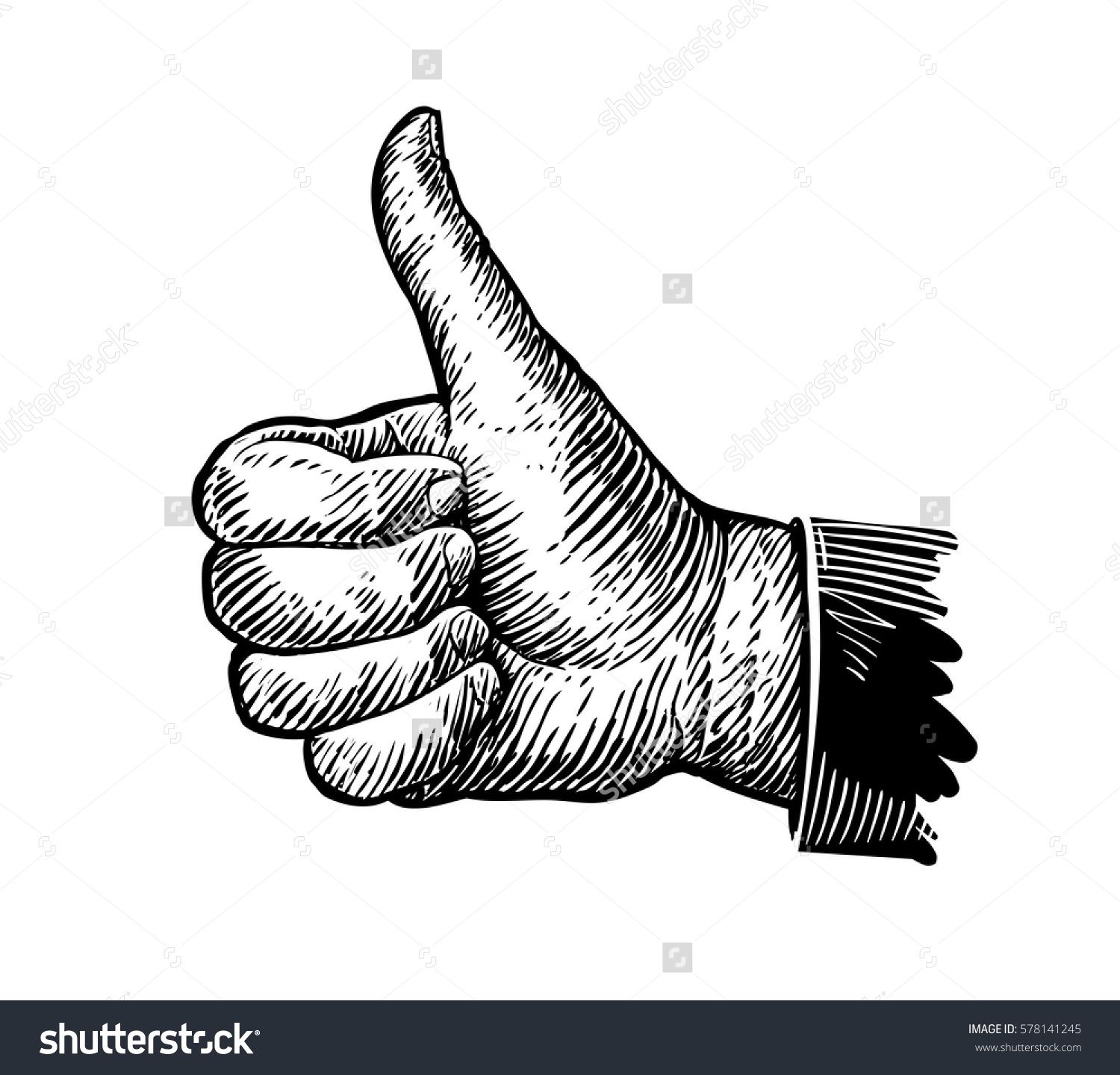 1500x1440 Hand Gesture, Thumbs Up, Sketch. Vector Illustration Arm In 2018 - Thumbs Up Sketch
