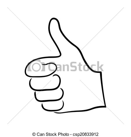 450x470 Thumb Up. Sketch. Vector. - Thumbs Up Sketch