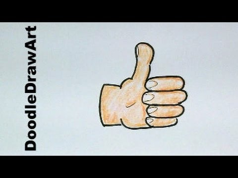 480x360 Drawing How To Draw Cartoon Thumbs Up - Thumbs Up Sketch