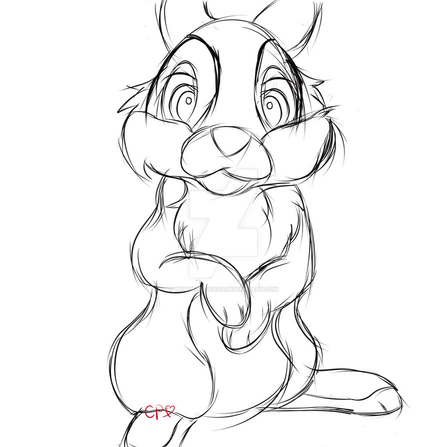894x894 Thumper Sketch (Non Colored) By Bringerochaos - Thumper Sketch