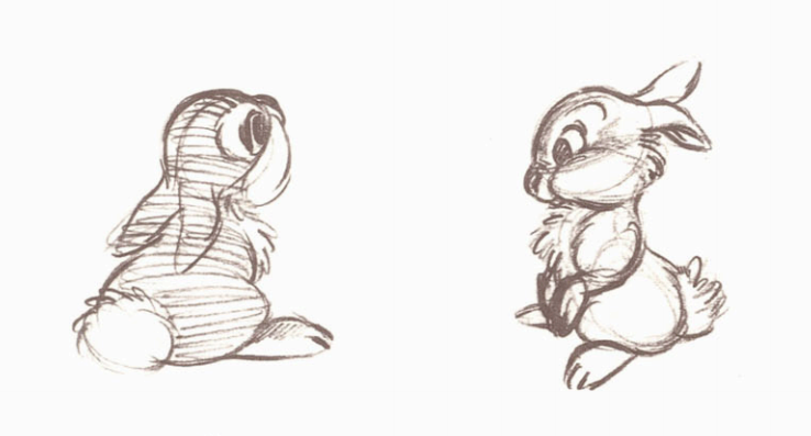 738x397 Disney Bambi Concept Art 2d Animation Thumper Character Design - Thumper Sketch