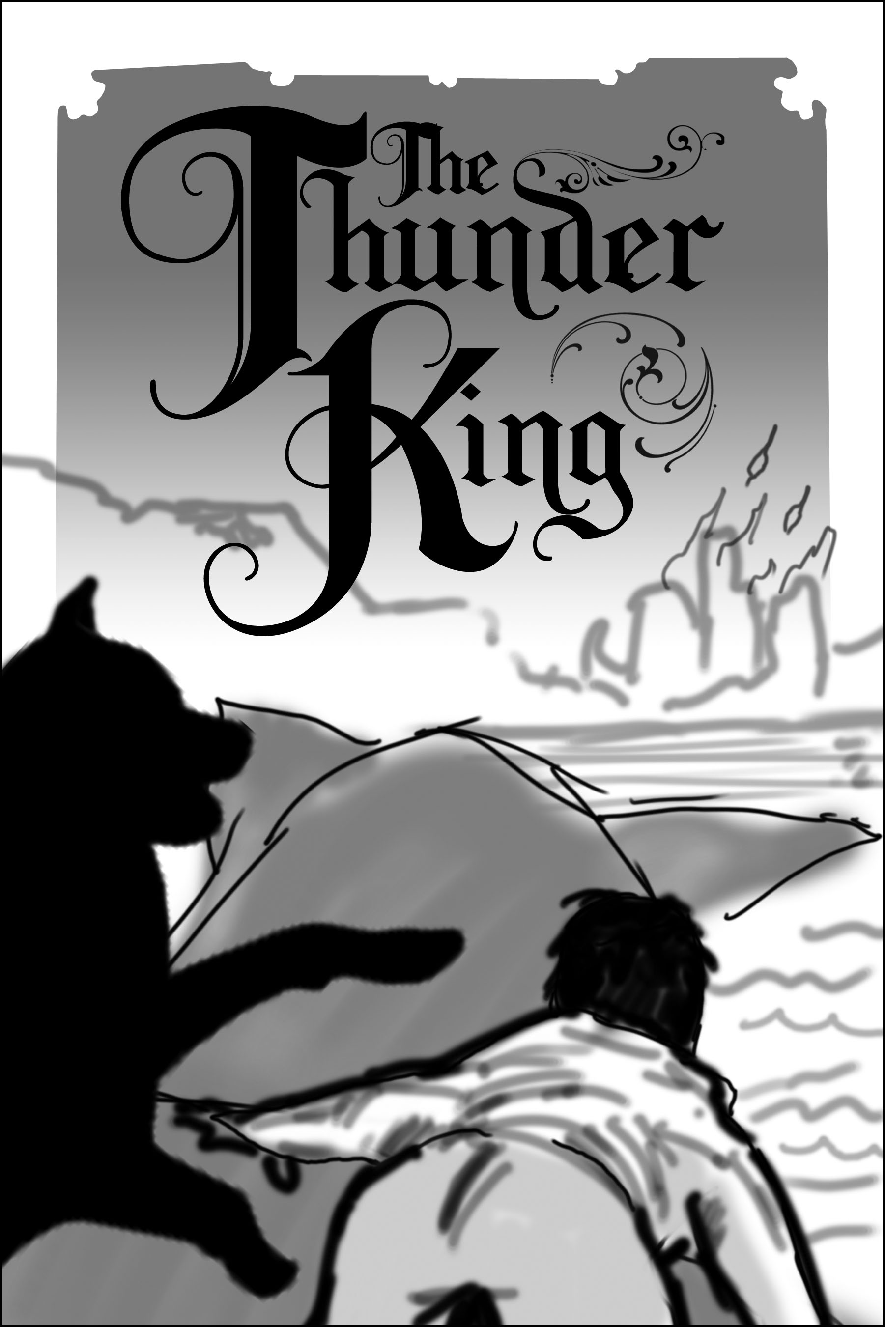 1801x2701 Sketch Of Thunder King Cover (Book 3) Lee Duigon - Thunder Sketch