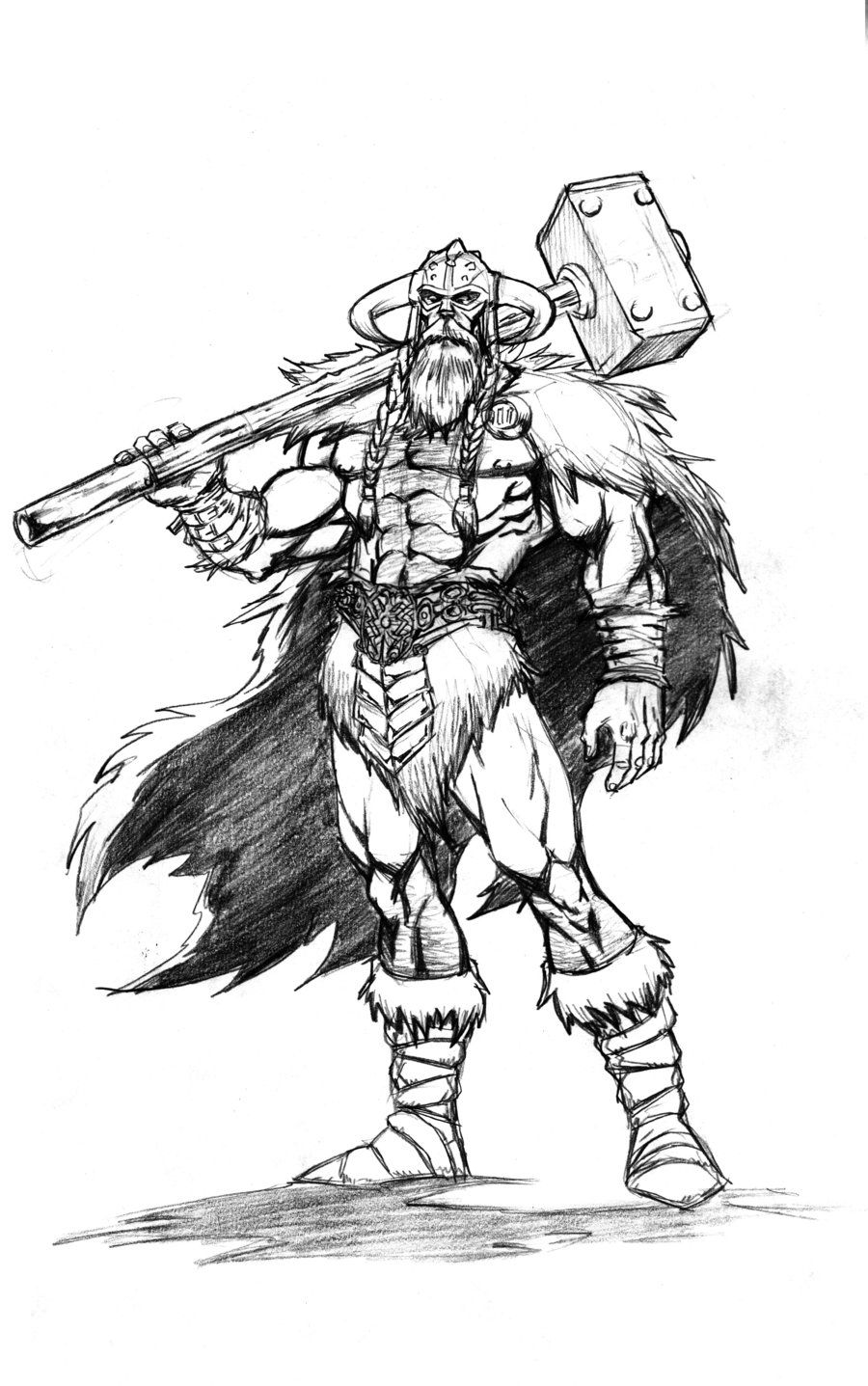 900x1437 Thor, God Of Thunder By Vintonheuck Danielaraya - Thunder Sketch