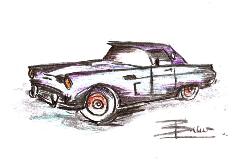 900x637 Ford Thunderbird Sketch By Vladbucur - Thunderbird Sketch