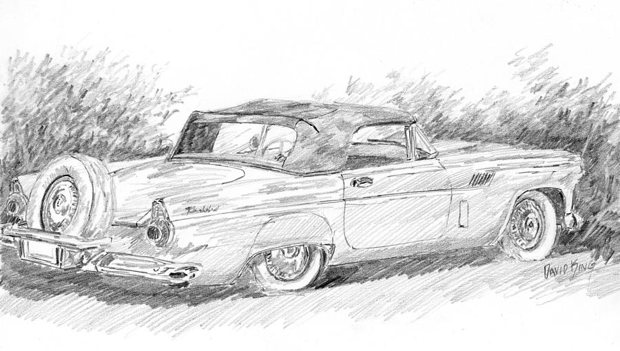 900x510 Thunderbird Sketch Drawing By David King - Thunderbird Sketch