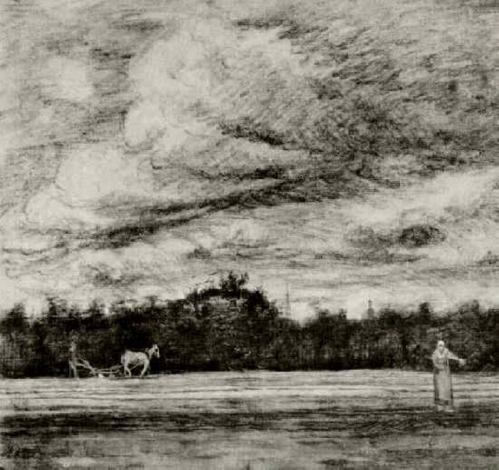 1024x964 Manor Farm Cousin In Greville, 1854 - Thunderstorm Sketch