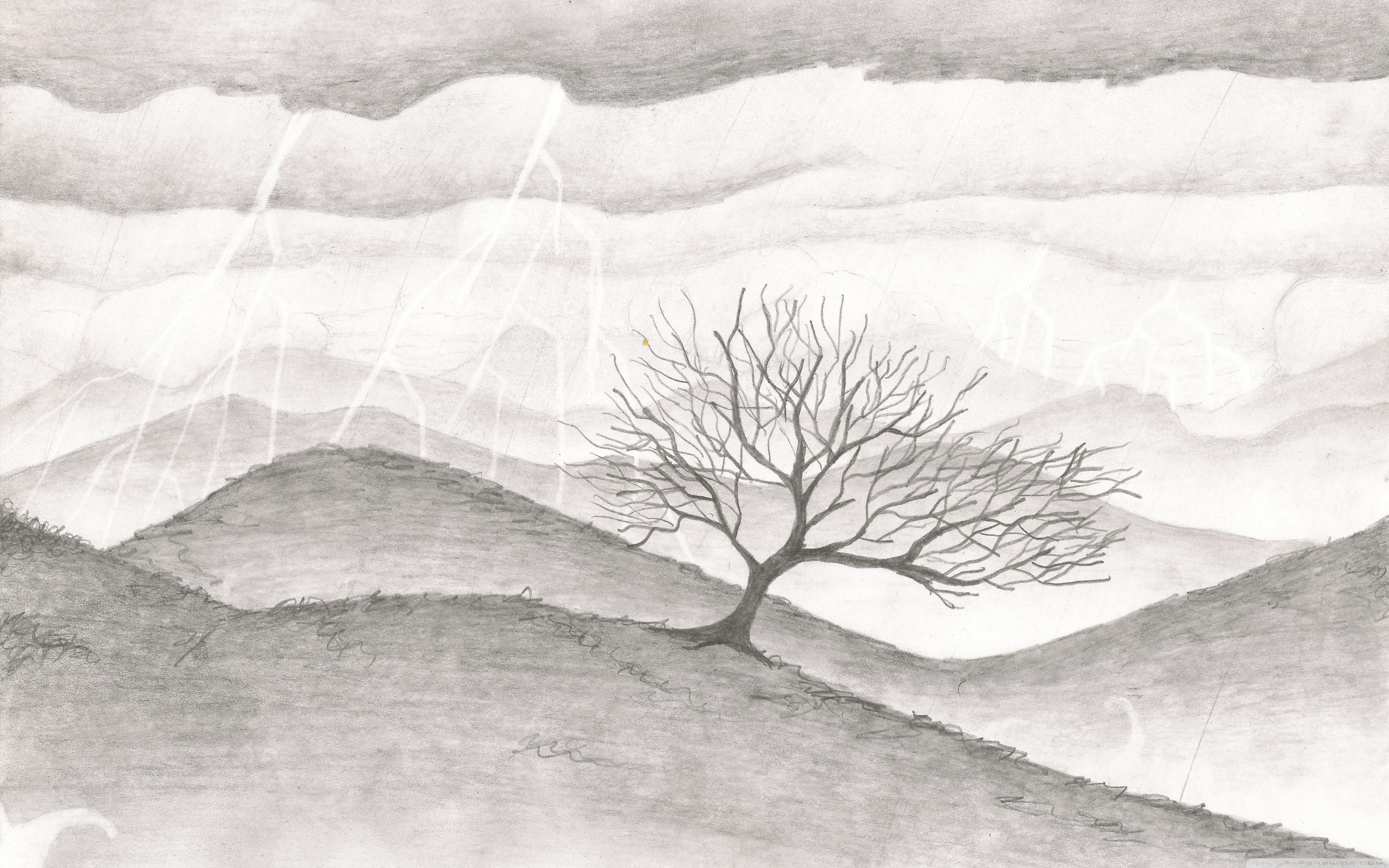 3840x2400 Thunderstorm 4k Hd Desktop Wallpaper For 4k Ultra Hd Tv - Thunderstorm Sketch