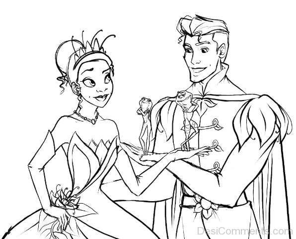 596x480 Sketch Of Prince Naveen And Tiana Image - Tiana Sketch