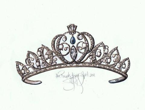 480x365 Spring Wedding Tiara - Tiara Sketch
