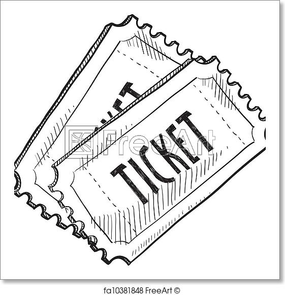 561x581 Free Art Print Of Event Ticket Sketch. Doodle Style Concert Or - Ticket Sketch