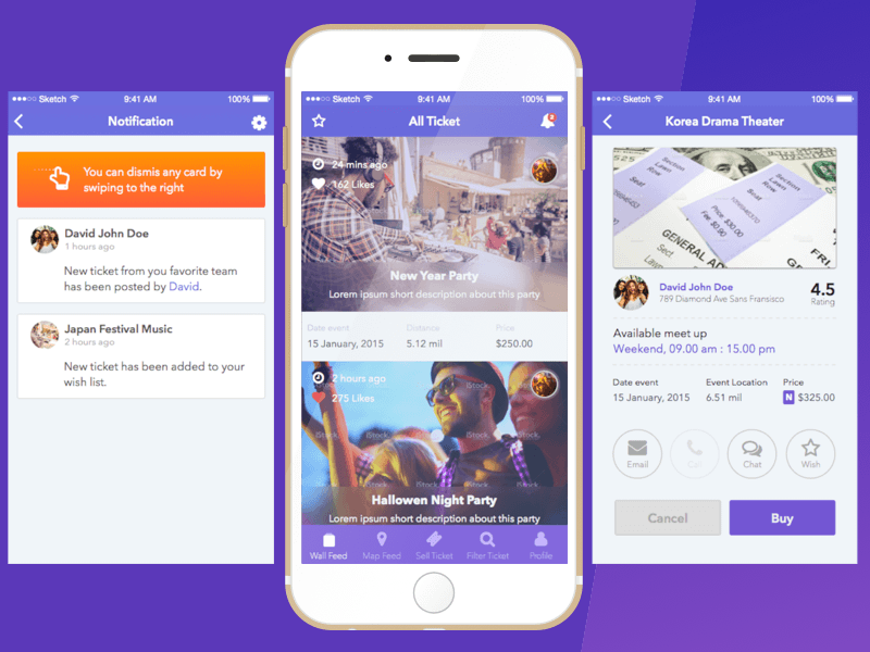 800x600 Quick Ticket Full Ios App Sketch Freebie - Ticket Sketch