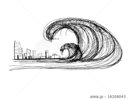 450x347 Tsunamitidal Wave Illustrations - Tidal Wave Sketch