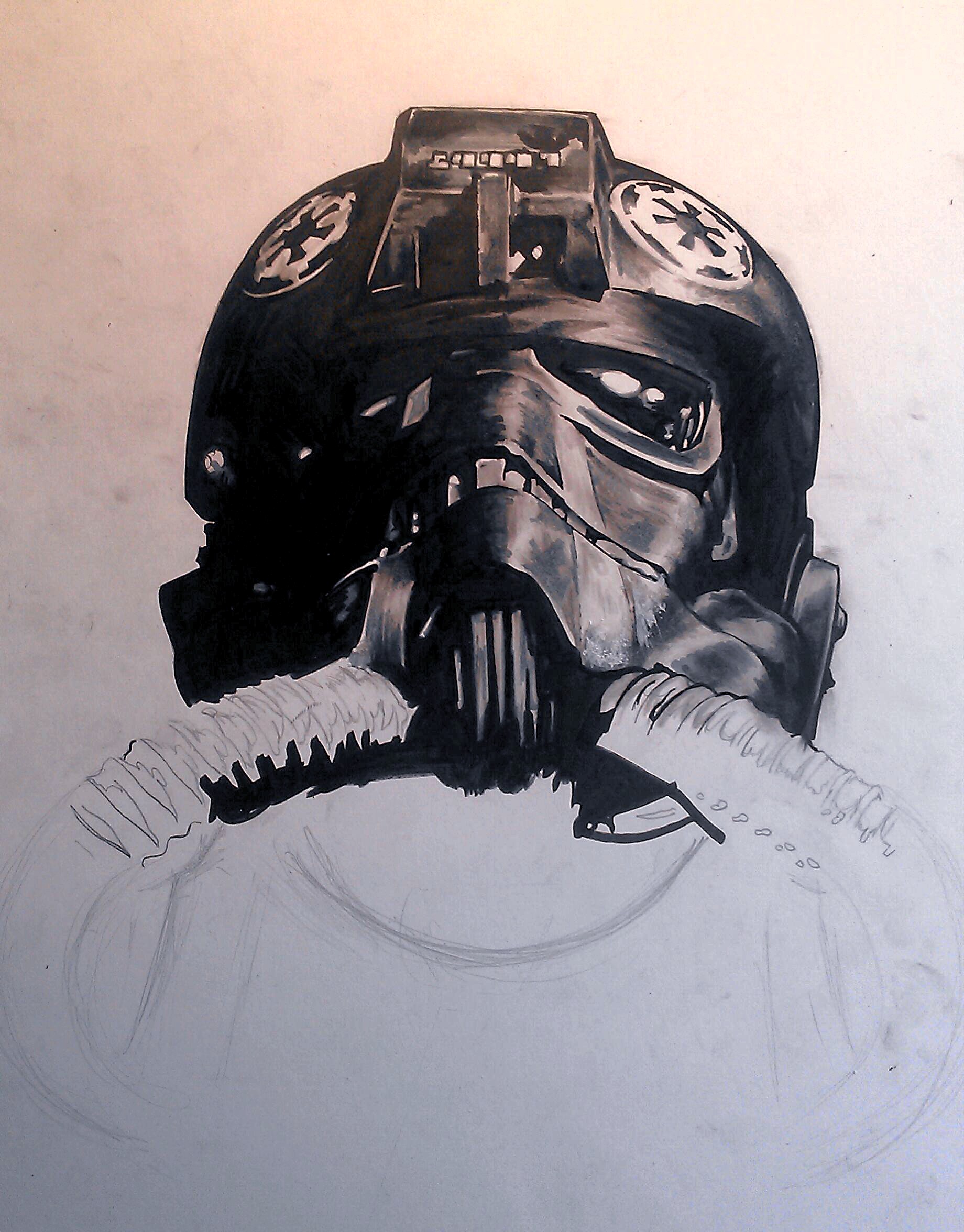1840x2352 Quick Tie Fighter Pilot Sketch, Any Tips Or Suggestions Drawing - Tie Fighter Sketch