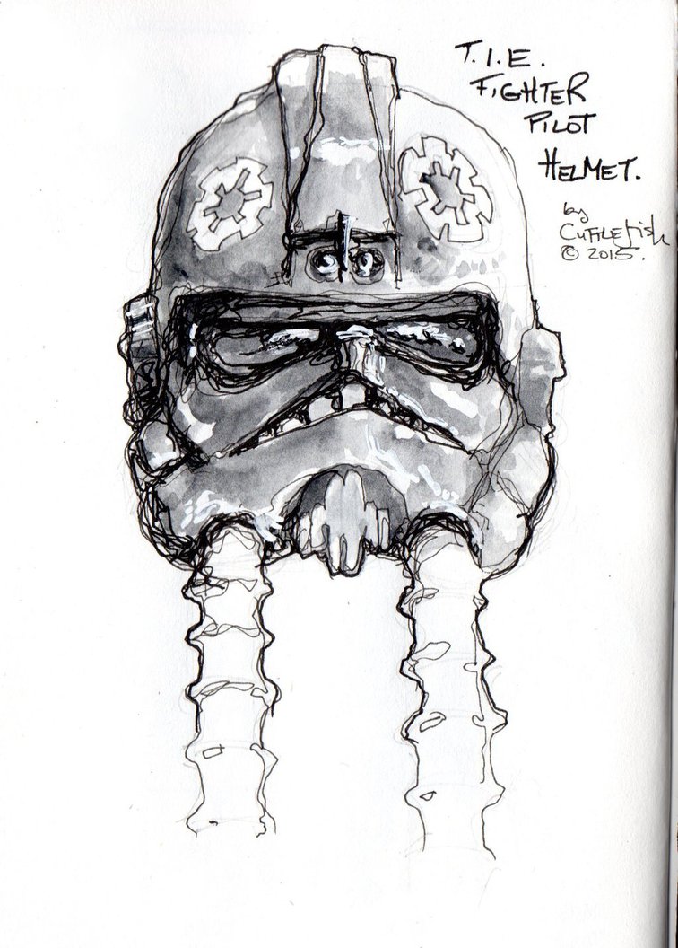 756x1056 T.i.e. Fighter Helmet Sketch By M99art - Tie Fighter Sketch
