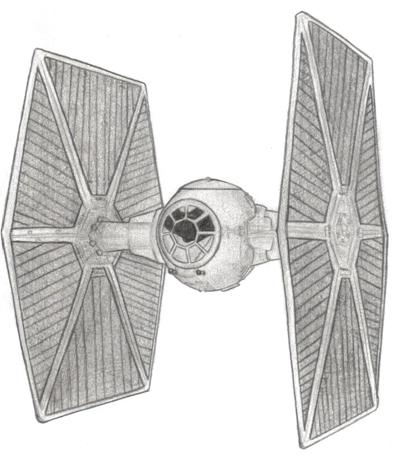 399x463 Tie Fighter By Madamefirebird - Tie Fighter Sketch