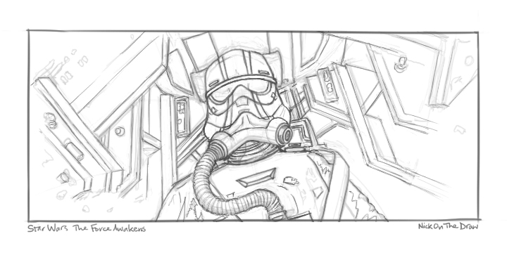 720x360 The Force Awakens - Tie Fighter Sketch