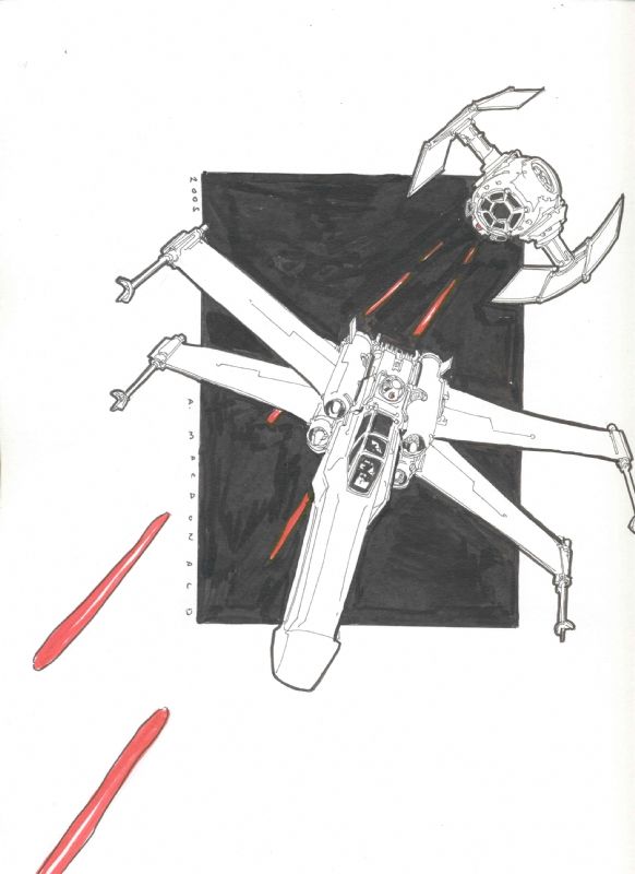 582x800 X Wing Vs Tie Fighter - Tie Fighter Sketch