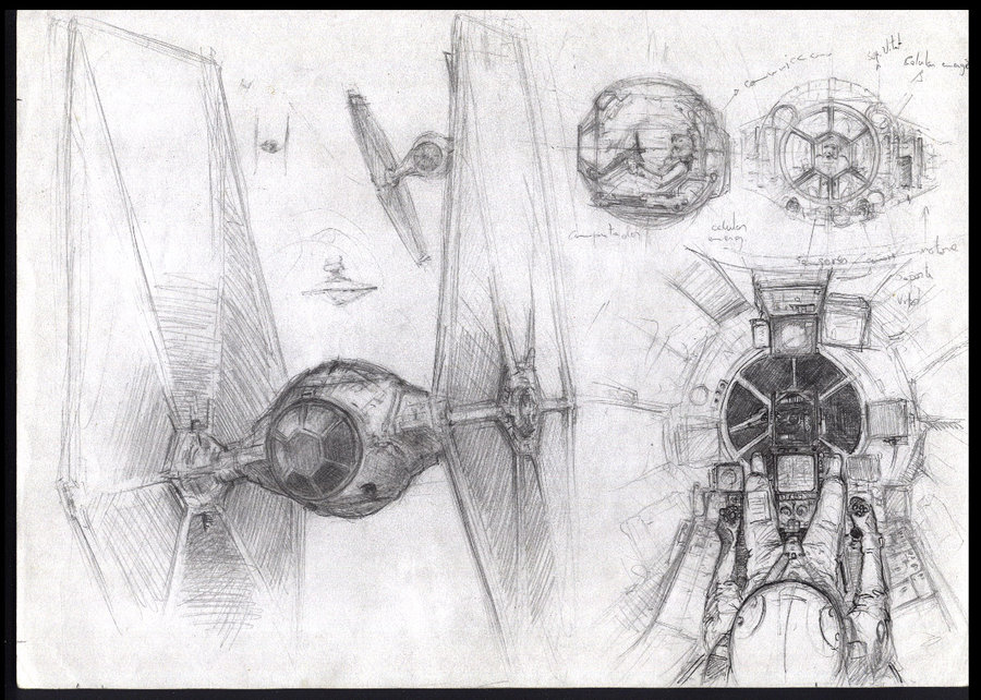 900x642 Tie Fighter By Chavito34 - Tie Fighter Sketch