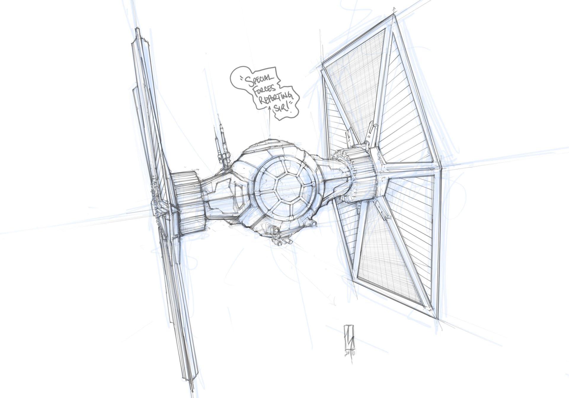 1920x1344 Hawaiian Mako Design - Tie Fighter Sketch