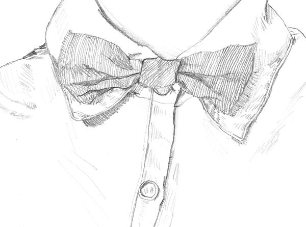 600x445 Drawn Bow Tie Sketched - Tie Sketch