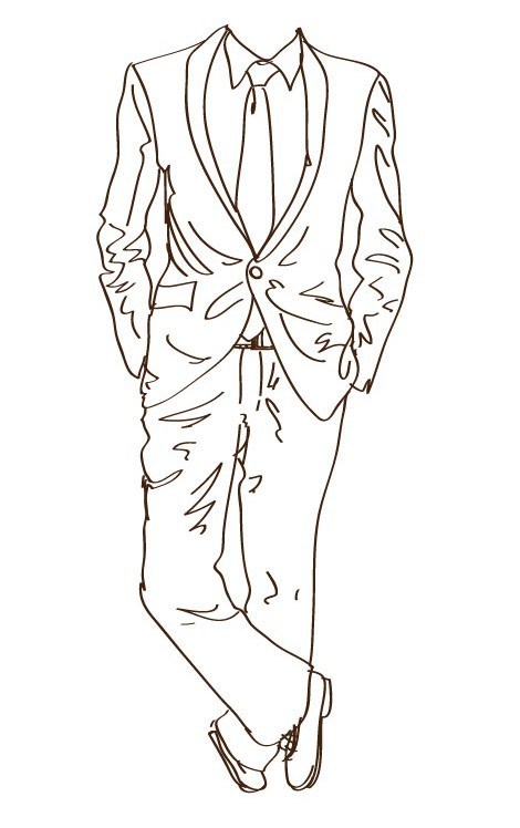 470x748 Free Suit And Tie Sketch Vector - Tie Sketch