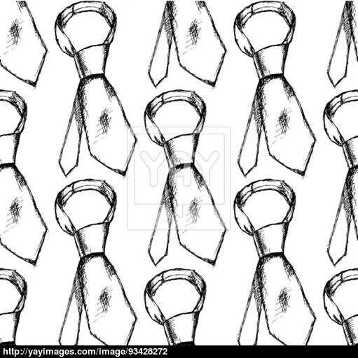 511x512 Sketch Tie, Vector Vintage Seamless Pattern Vector - Tie Sketch