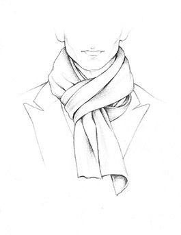 265x343 How To Tie A Scarf Accessories Drawings, Fashion - Tie Sketch
