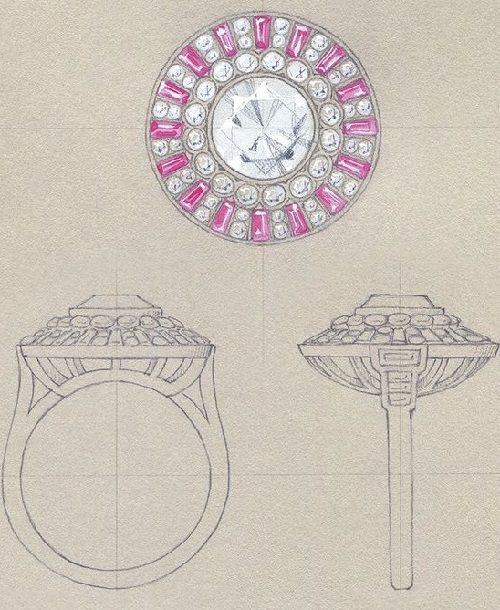 500x610 Tiffany Jewelry Sketches (3) - Tiffany Sketch