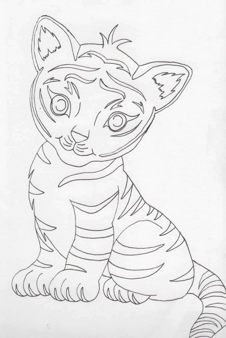 Easy Tiger Sketch at PaintingValley.com | Explore collection of Easy
